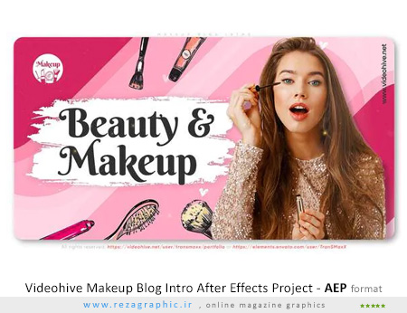 پروژه آماده افترافکت معرفی وبلاگ آرایشی - Videohive Makeup Blog Intro After Effects Project 